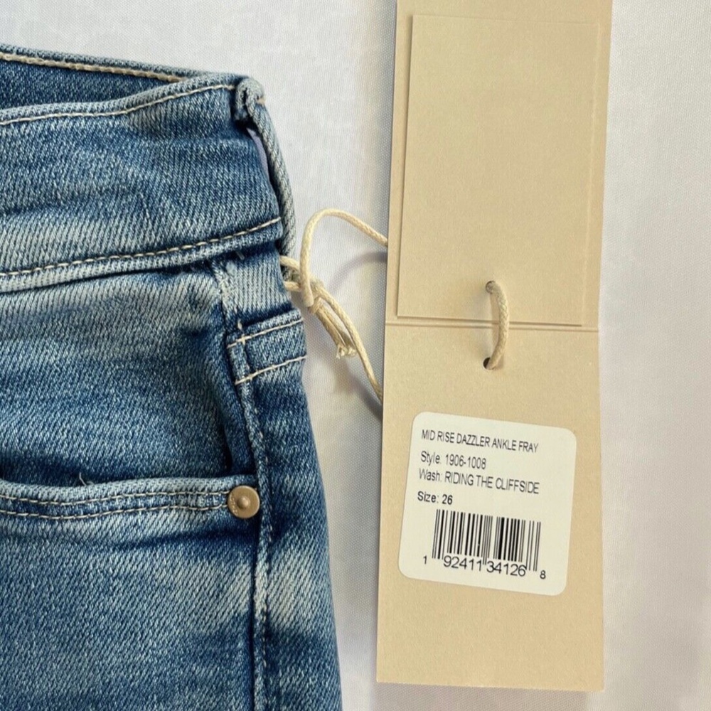 NWT Mother Mid rise Dazzler Ankle fray (Wash: Riding the cliffside) Size 26 - Picture 7 of 10